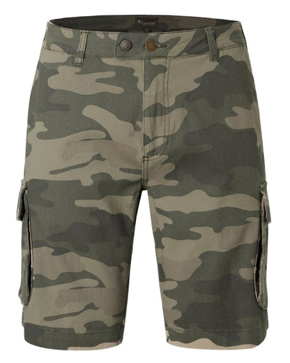 Khaki Camouflage Coloured Pinewood Mens Värnamo Serengeti Shorts on white background #colour_khaki-camouflage