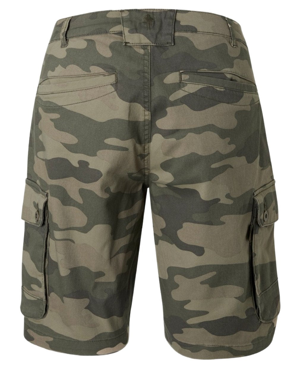 Khaki Camouflage Coloured Pinewood Mens Värnamo Serengeti Shorts on white background #colour_khaki-camouflage