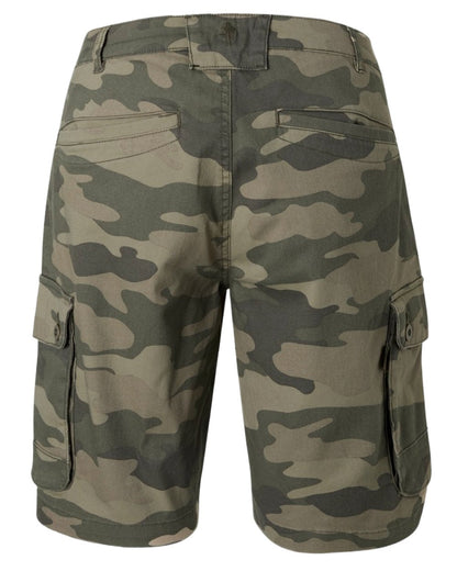 Khaki Camouflage Coloured Pinewood Mens Värnamo Serengeti Shorts on white background #colour_khaki-camouflage