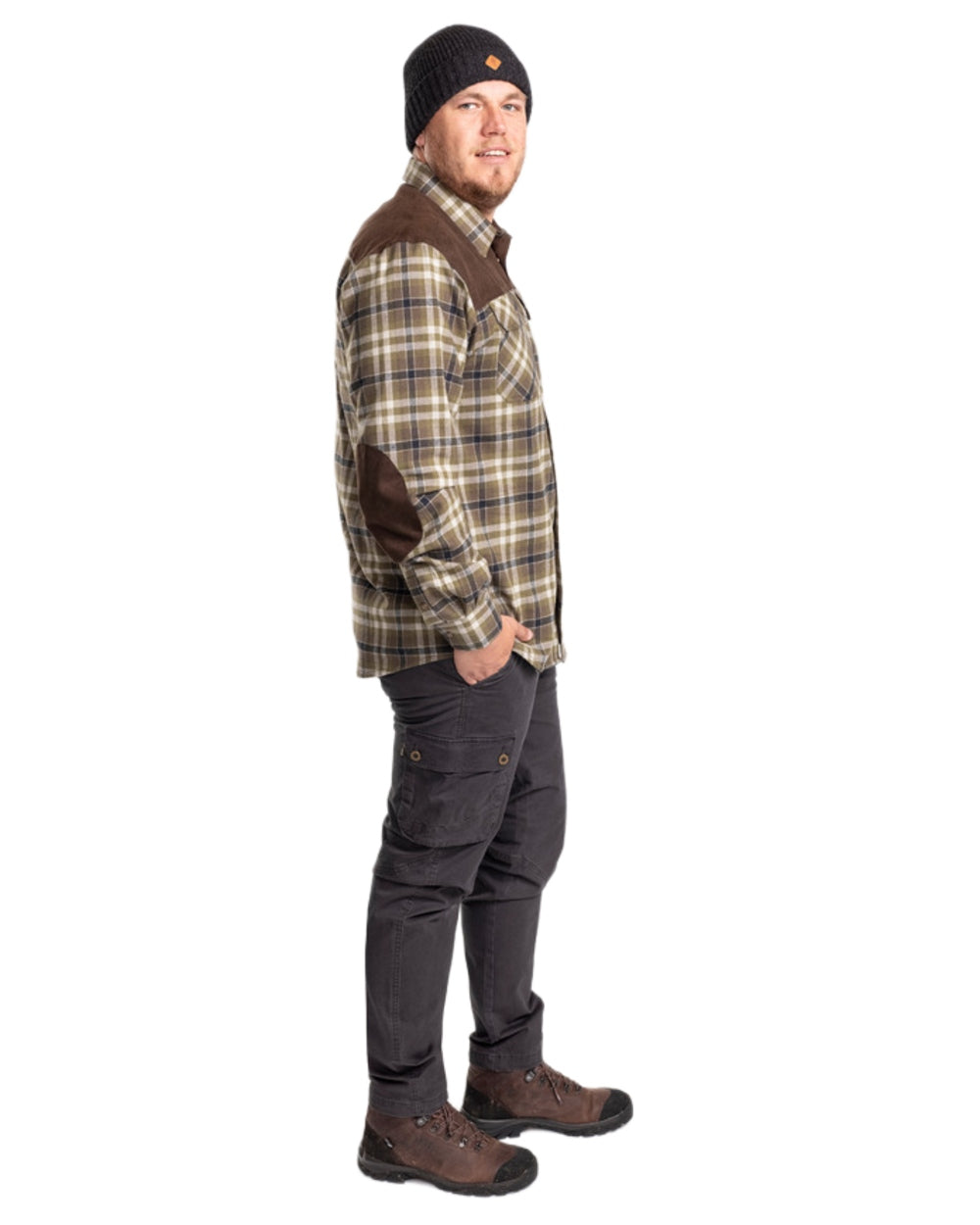 Dark Anthracite Coloured Pinewood Mens Värnamo Serengeti Trousers on white background #colour_dark-anthracite