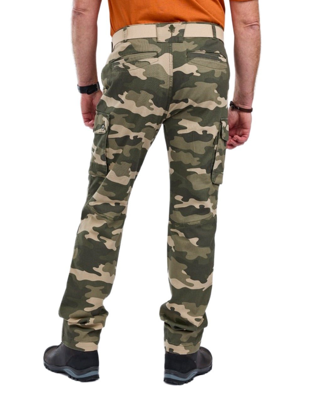 Khaki Camouflage Coloured Pinewood Mens Värnamo Serengeti Trousers on white background #colour_khaki-camouflage