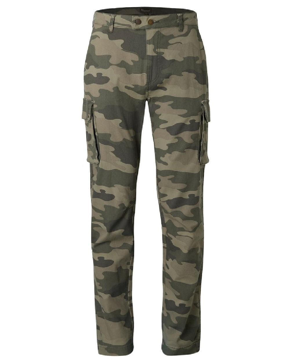Khaki Camouflage Coloured Pinewood Mens Värnamo Serengeti Trousers on white background #colour_khaki-camouflage