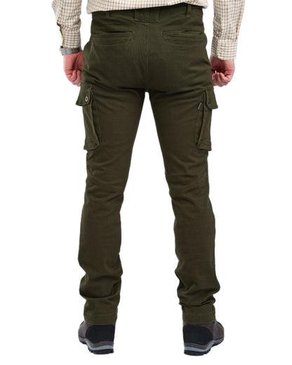 Moss Green Coloured Pinewood Mens Värnamo Serengeti Trousers on white background #colour_moss-green