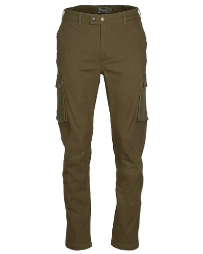 Moss Green Coloured Pinewood Mens Värnamo Serengeti Trousers on white background #colour_moss-green