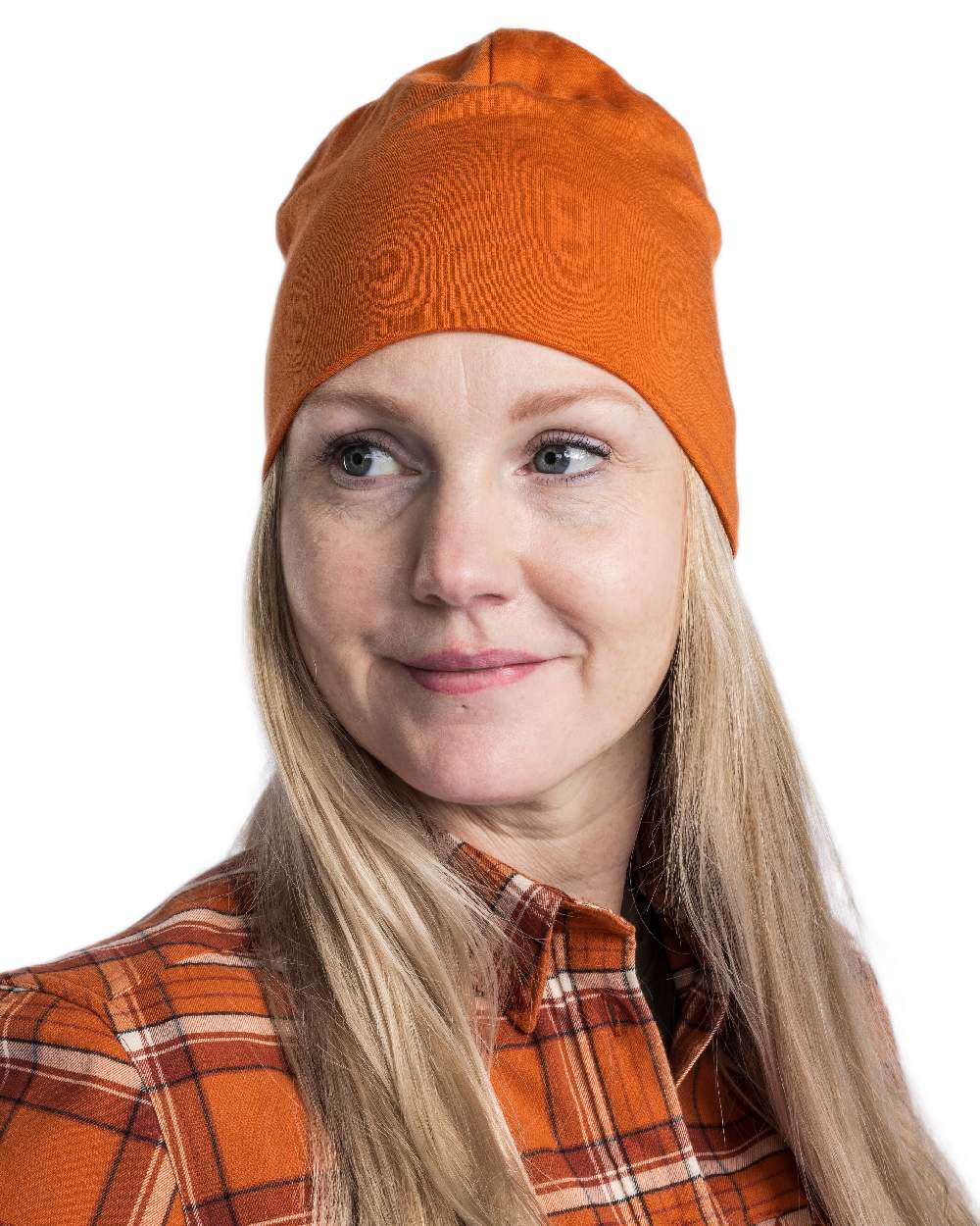 Burned Orange Coloured Pinewood Merino Wool Beanie on white background #colour_burned-orange