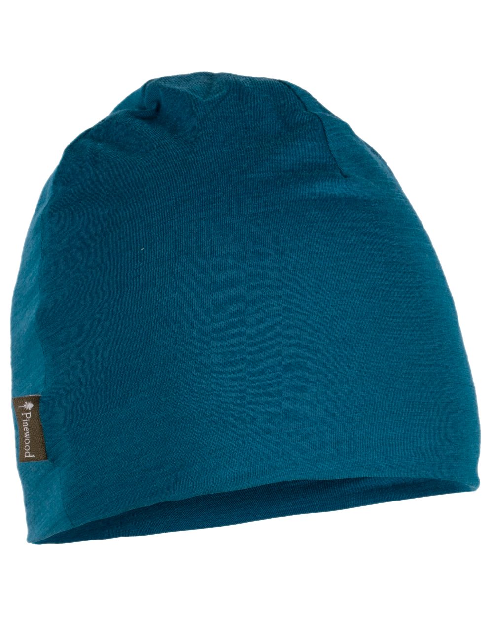 Dark Azur Blue Coloured Pinewood Merino Wool Beanie on white background #colour_dark-azur-blue
