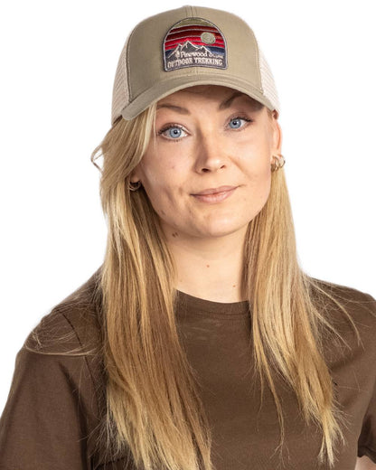Light Khaki Coloured Pinewood Mesh Cap on white background #colour_light-khaki