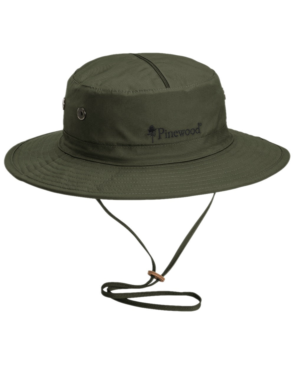 Moss Green Coloured Pinewood Mosquito Hat on white background #colour_moss-green