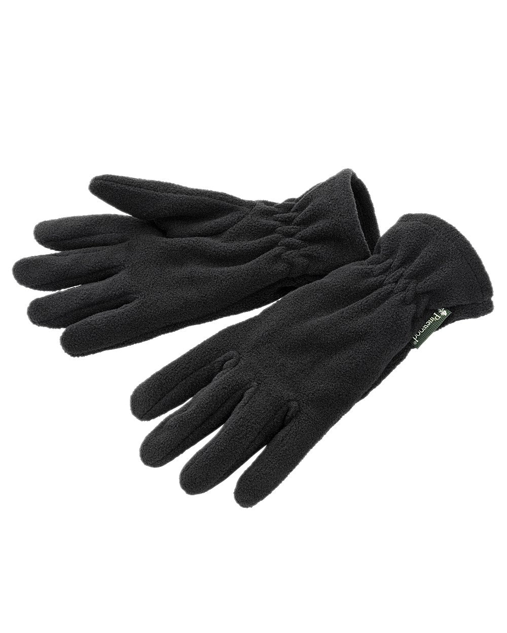 Black Coloured Pinewood Samuel Fleece Gloves on white background #colour_black