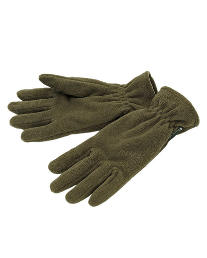 Hunting Green Coloured Pinewood Samuel Fleece Gloves on white background #colour_hunting-green