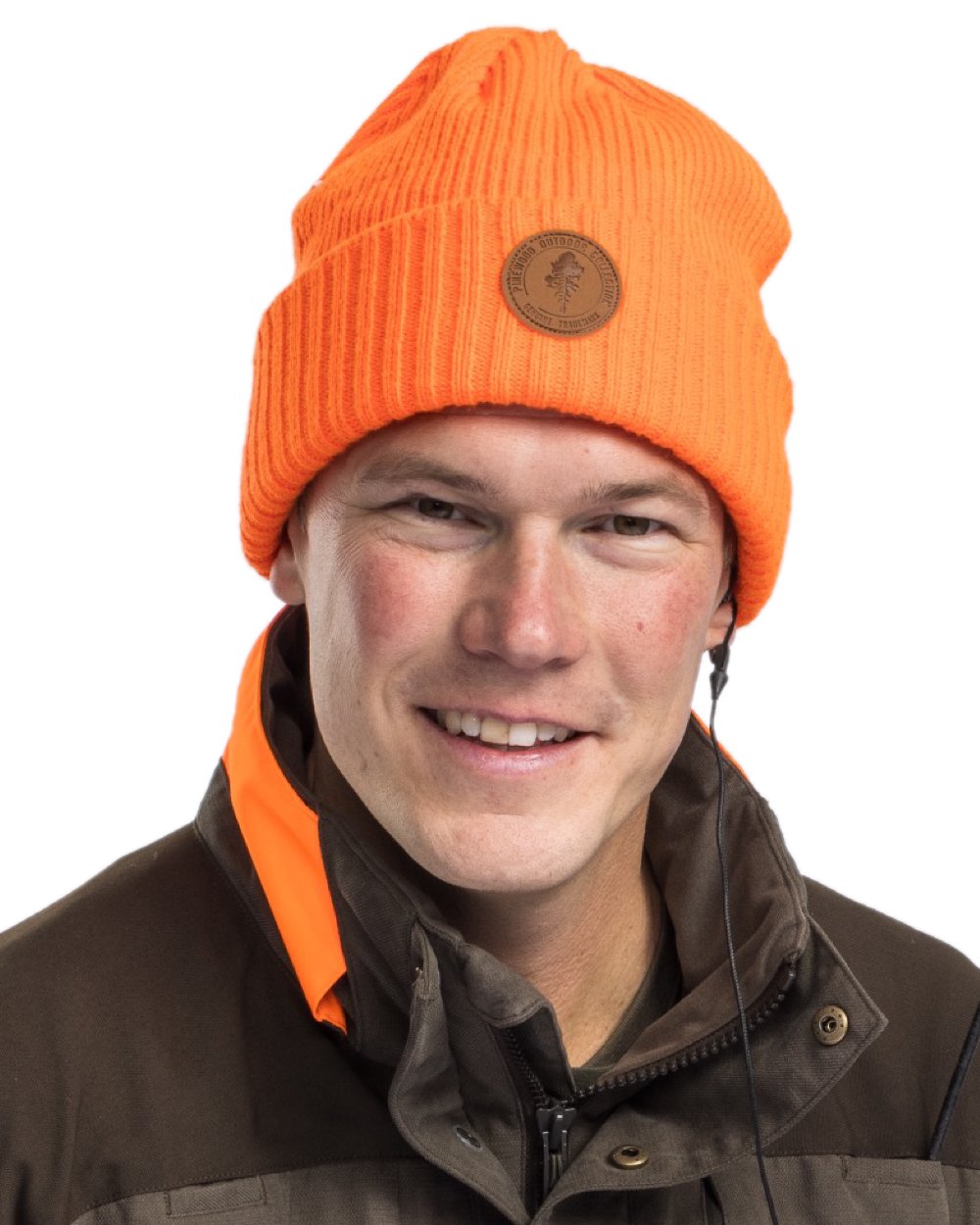 Orange Coloured Pinewood Windy Hat on white background #colour_orange