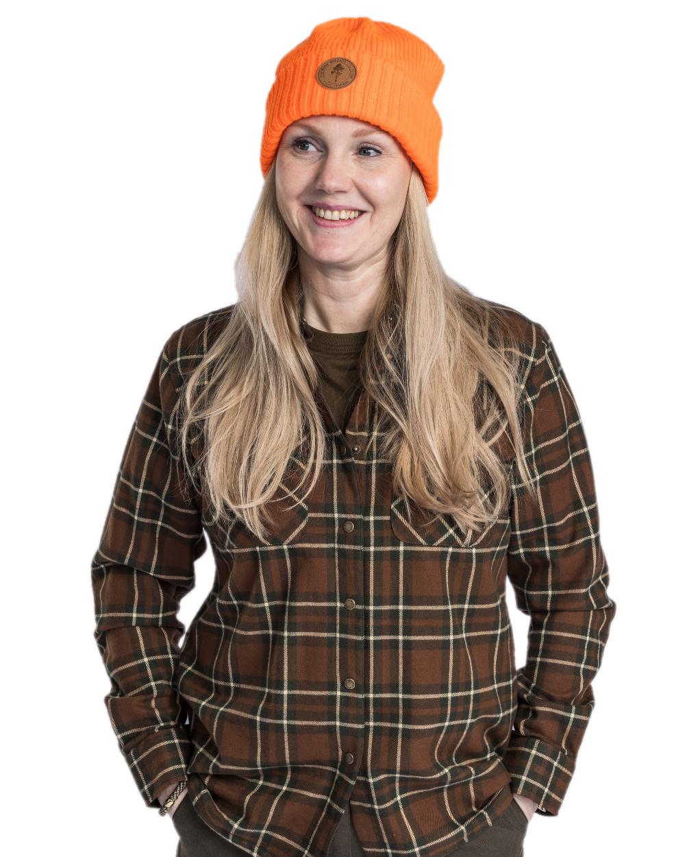 Orange Coloured Pinewood Windy Hat on white background #colour_orange
