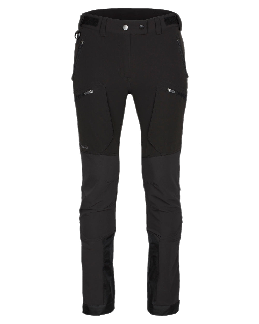 Black Coloured Pinewood Womens Abisko Adventure Trousers on white background #colour_black