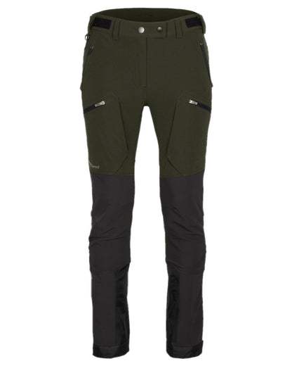Moss Green Coloured Pinewood Womens Abisko Adventure Trousers on white background #colour_moss-green