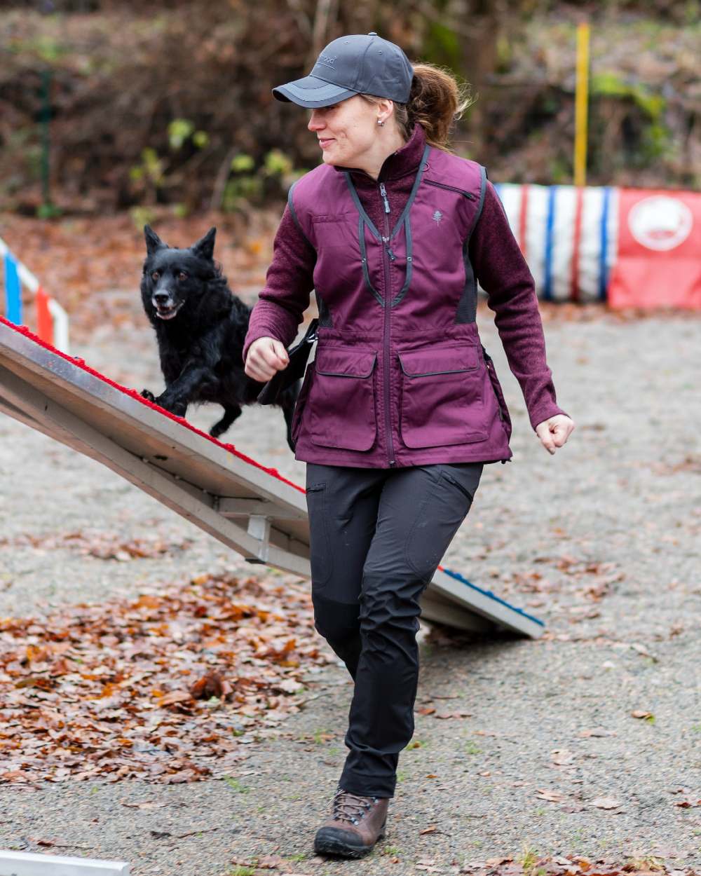 Black Coloured Pinewood Womens Abisko Brenton Trousers on outdoor background #colour_black