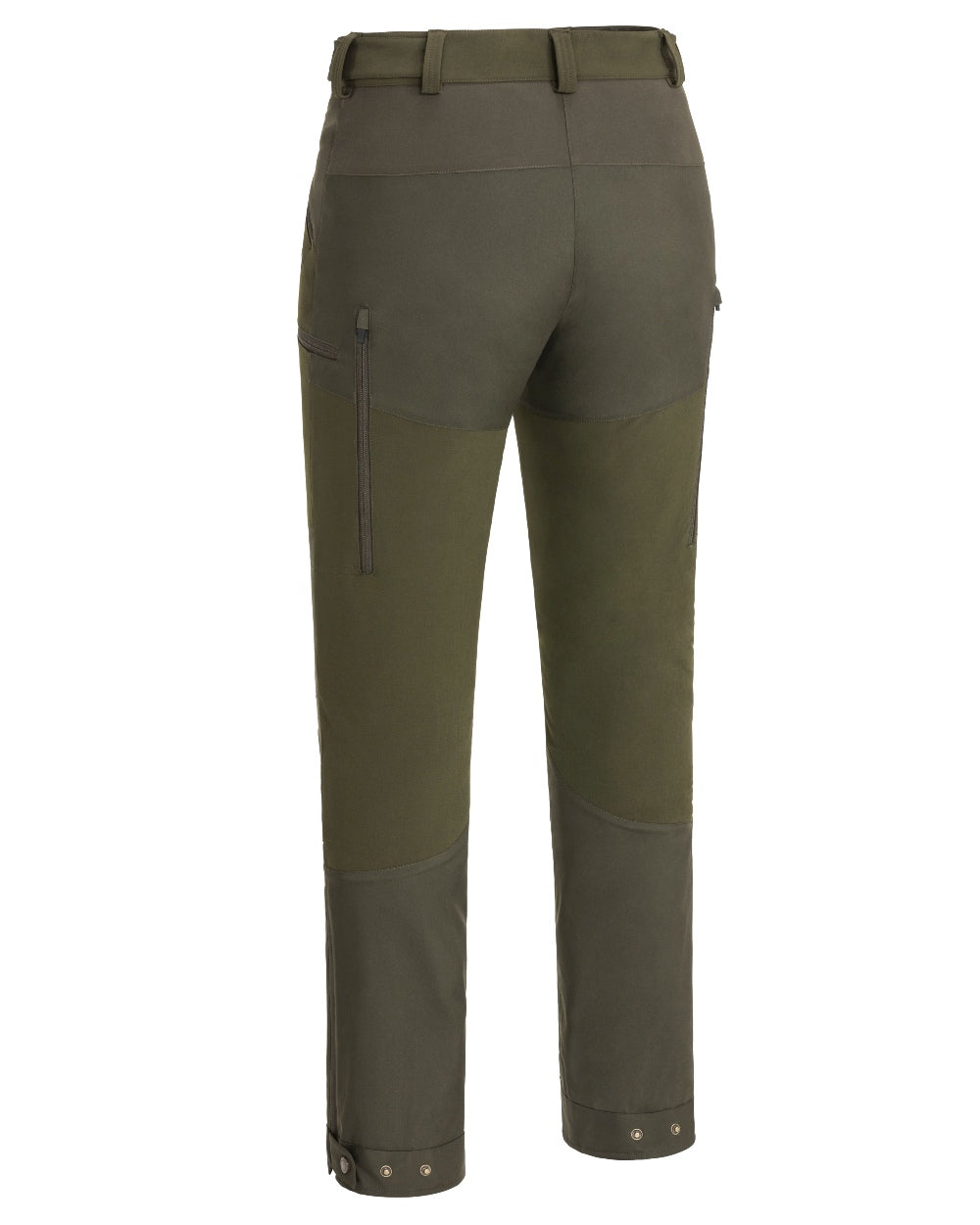 Dark Olive Suede Brown Coloured Pinewood Womens Abisko Brenton Trousers on white background #colour_dark-olive-suede-brown