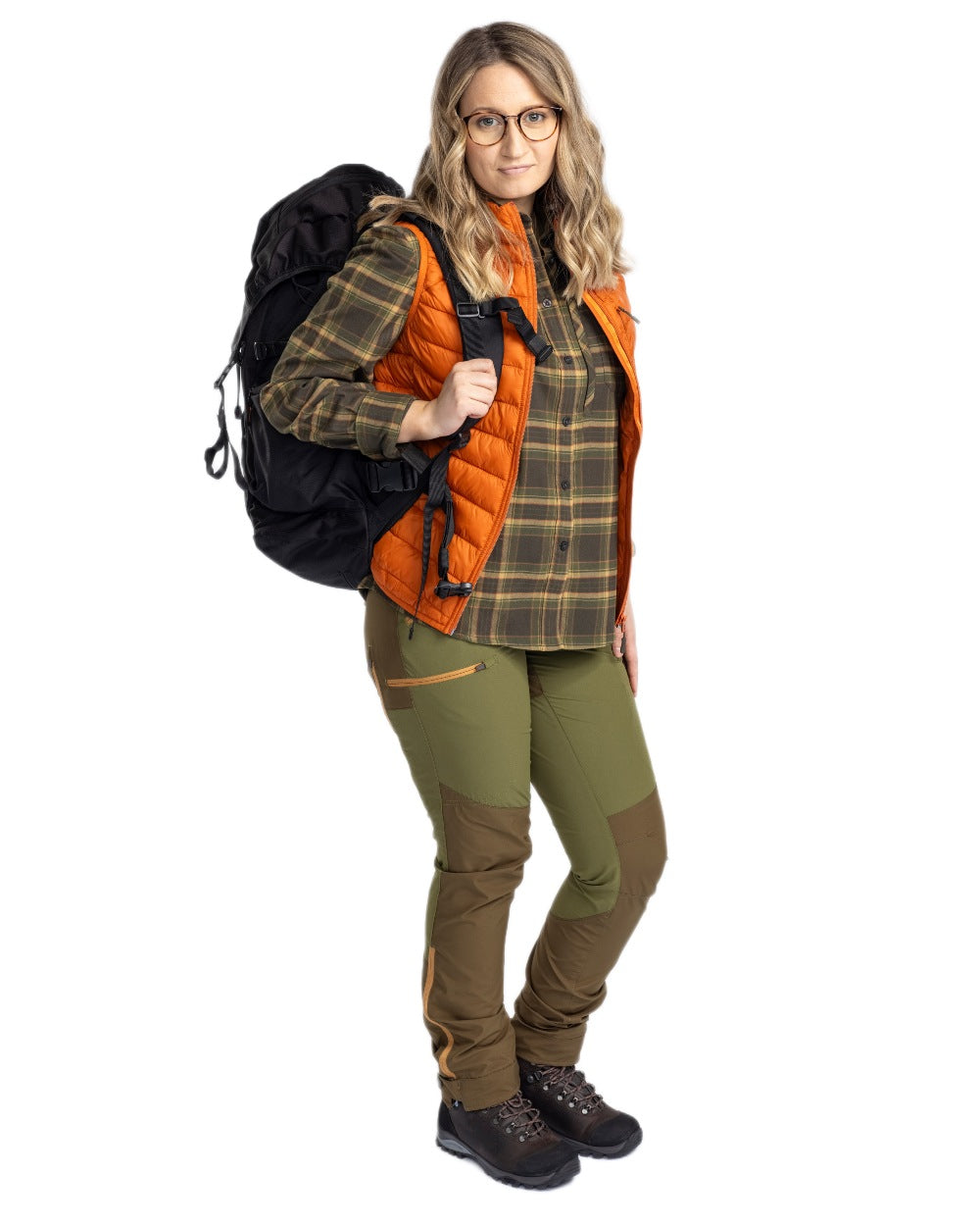 Leaf Hunting Olive Coloured Pinewood Womens Abisko Brenton Trousers on white background #colour_leaf-hunting-olive
