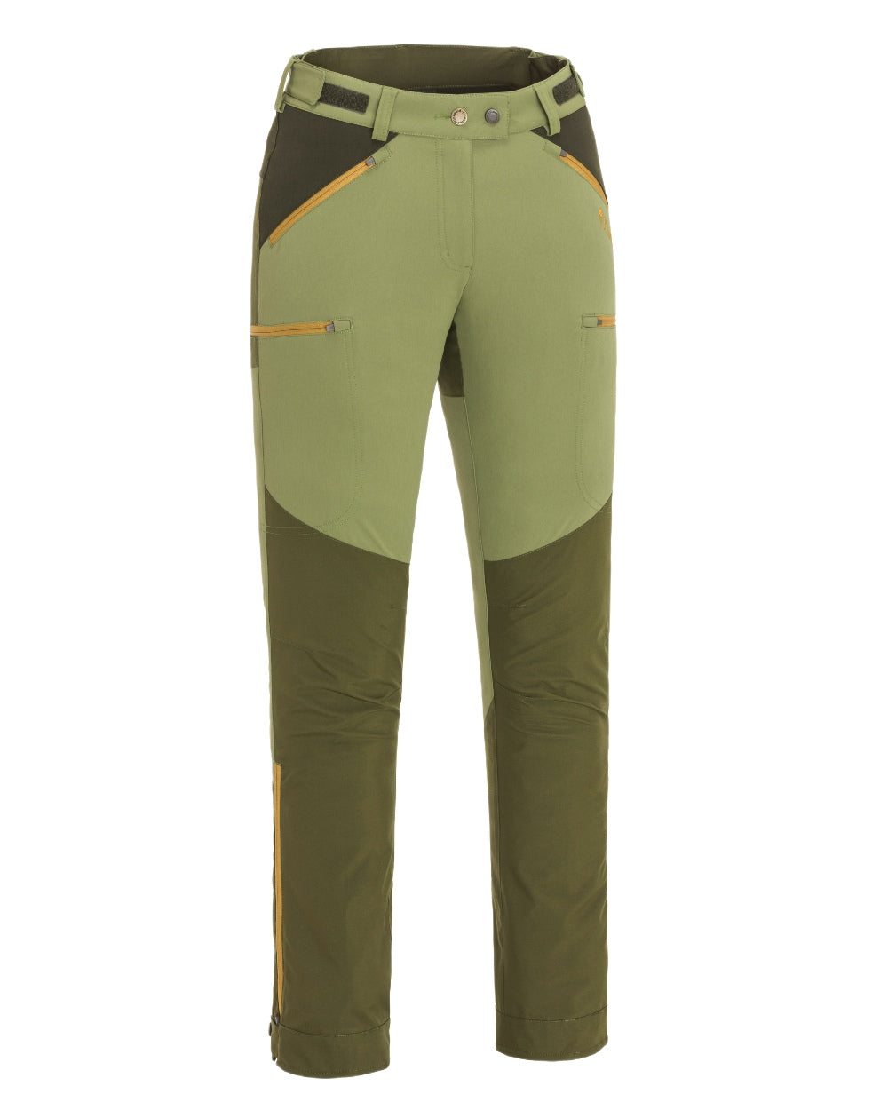 Leaf Hunting Olive Coloured Pinewood Womens Abisko Brenton Trousers on white background #colour_leaf-hunting-olive