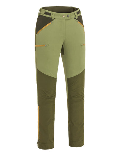 Leaf Hunting Olive Coloured Pinewood Womens Abisko Brenton Trousers on white background #colour_leaf-hunting-olive