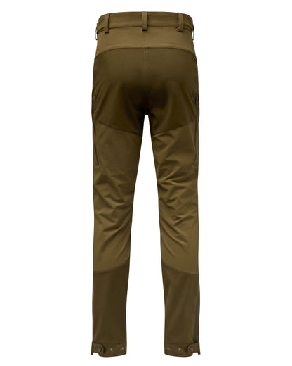 Olive Green Hunting Olive Coloured Pinewood Womens Abisko Brenton Trousers on white background #colour_olive-green-hunting-olive
