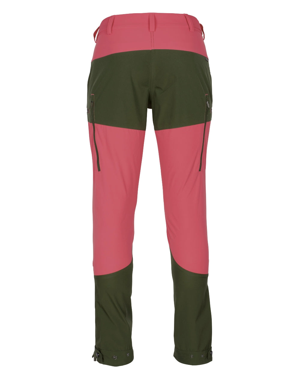 Pink Blush Mossgreen Coloured Pinewood Womens Abisko Brenton Trousers on white background #colour_pink-blush-mossgreen
