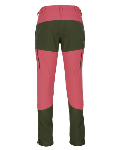 Pink Blush Mossgreen Coloured Pinewood Womens Abisko Brenton Trousers on white background #colour_pink-blush-mossgreen