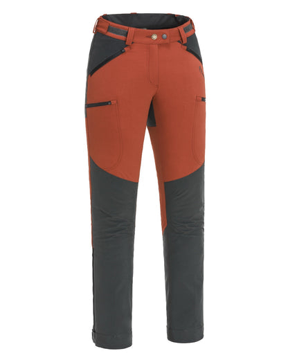 Terracotta Dark Anthracite Coloured Pinewood Womens Abisko Brenton Trousers on white background #colour_terracotta-dark-anthracite