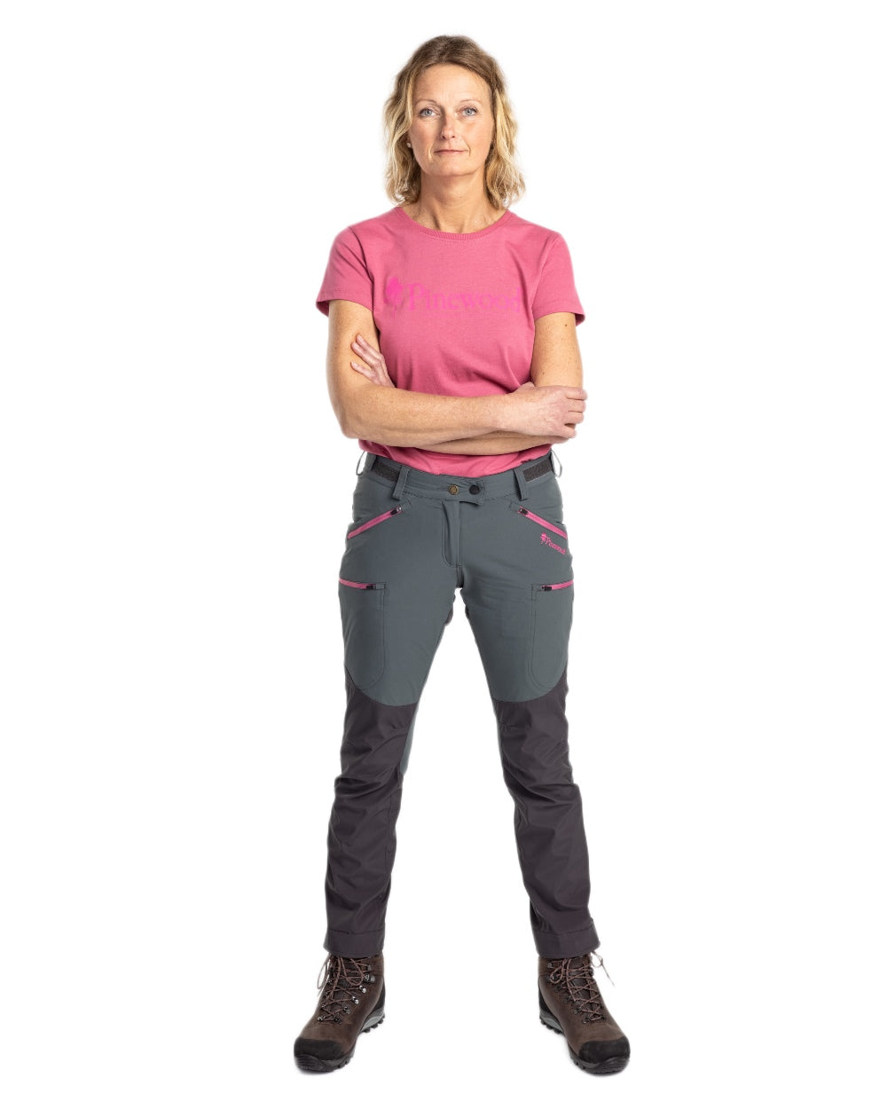 Urban Grey Dark Anthracite Coloured Pinewood Womens Abisko Brenton Trousers on white background #colour_urban-grey-dark-anthracite