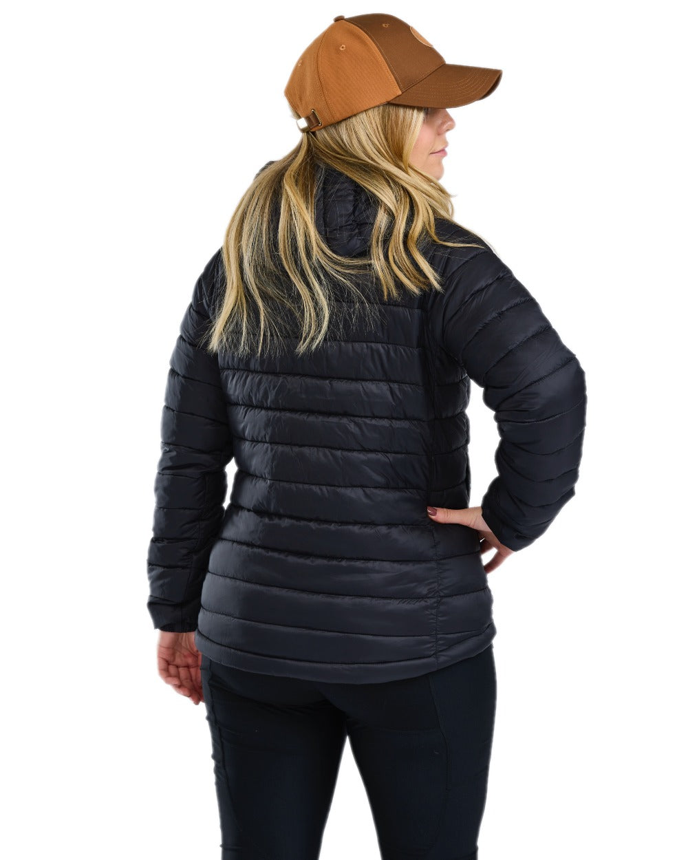 Black Coloured Pinewood Womens Abisko Insulation Jacket on white background #colour_black