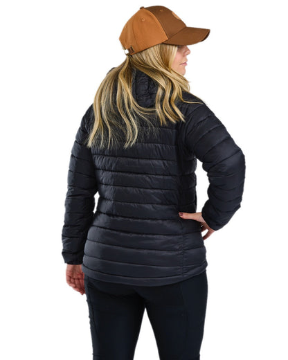 Black Coloured Pinewood Womens Abisko Insulation Jacket on white background #colour_black