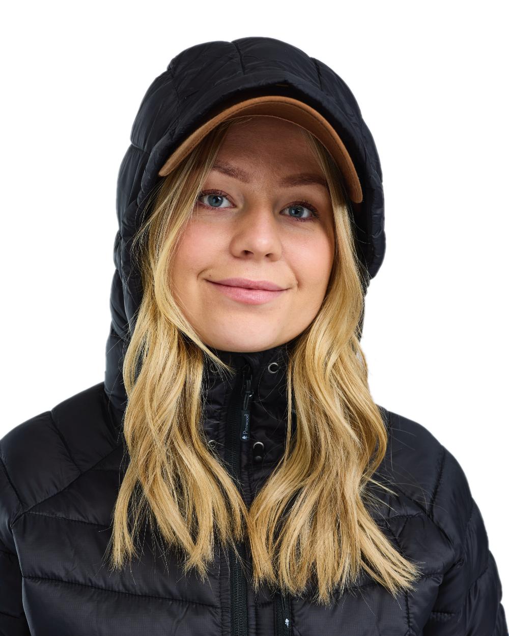 Black Coloured Pinewood Womens Abisko Insulation Jacket on white background #colour_black