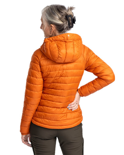 Burned Orange Coloured Pinewood Womens Abisko Insulation Jacket on white background #colour_burned-orange