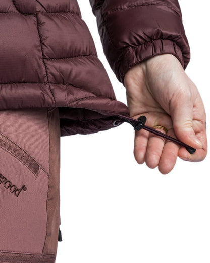 Earth Plum Coloured Pinewood Womens Abisko Insulation Jacket on white background #colour_earth-plum