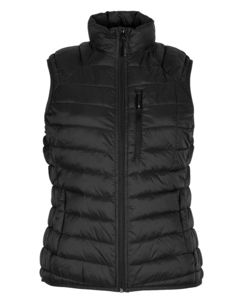 Black Coloured Pinewood Womens Abisko Insulation Vest on white background #colour_black