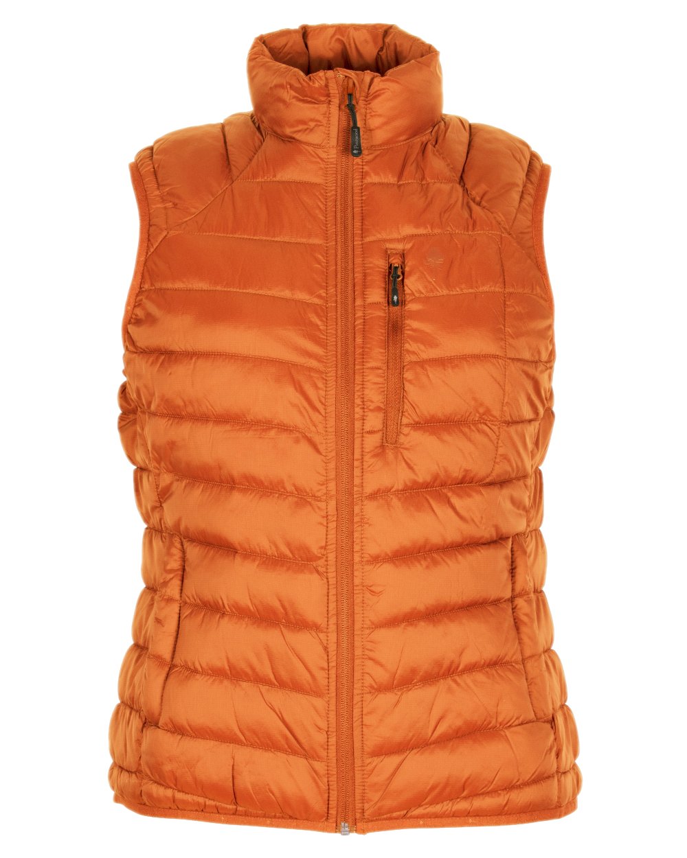 Burned Orange Coloured Pinewood Womens Abisko Insulation Vest on white background #colour_burned-orange