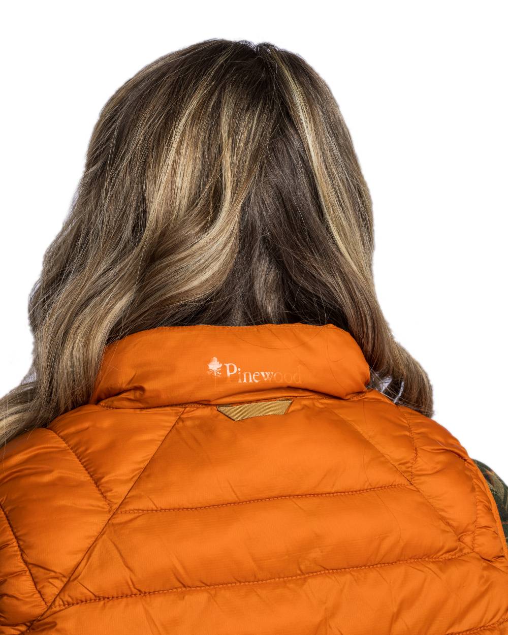 Burned Orange Coloured Pinewood Womens Abisko Insulation Vest on white background #colour_burned-orange