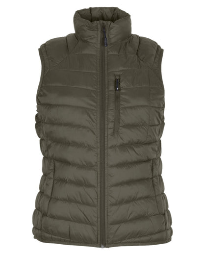 Clover Green Coloured Pinewood Womens Abisko Insulation Vest on white background #colour_clover-green