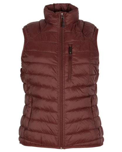 Earth Plum Coloured Pinewood Womens Abisko Insulation Vest on white background #colour_earth-plum