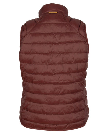 Earth Plum Coloured Pinewood Womens Abisko Insulation Vest on white background #colour_earth-plum