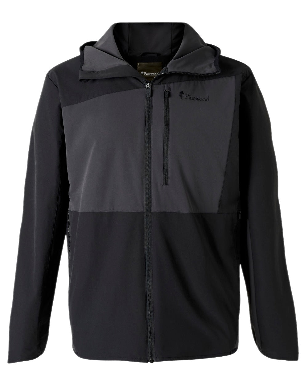 Black Dark Anthracite Coloured Pinewood Womens Abisko Light Stretch Jacket on white background #colour_black-dark-anthracite