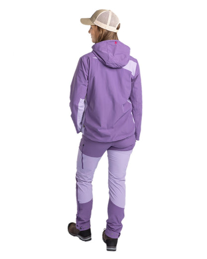 Light Lilac Coloured Pinewood Womens Abisko Light Stretch Jacket on white background #colour_light-lilac