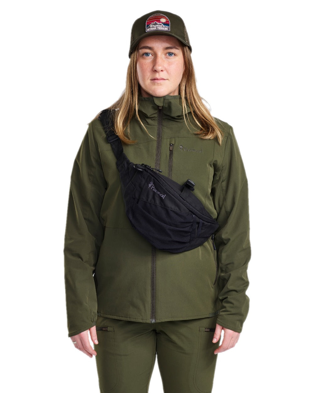 Mossgreen Coloured Pinewood Womens Abisko Light Stretch Jacket on white background #colour_mossgreen