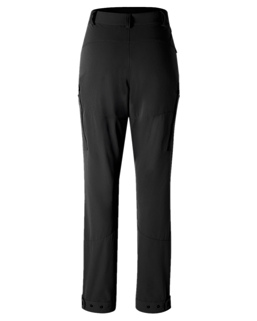 Black Coloured Pinewood Womens Abisko Light Stretch Trousers on white background #colour_black