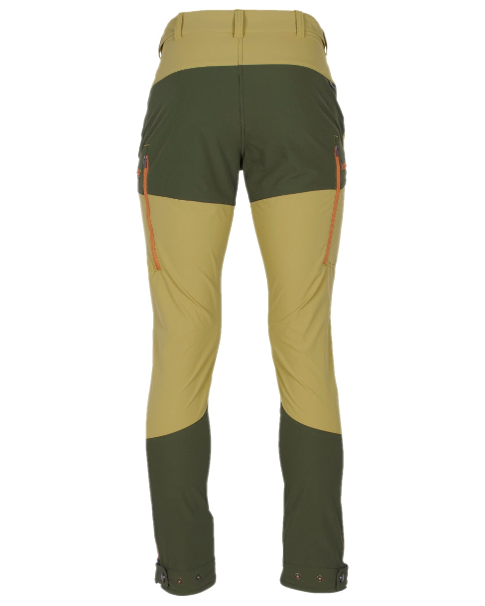 Golden Hay Mossgreen Coloured Pinewood Womens Abisko Light Stretch Trousers on white background #colour_golden-hay-mossgreen