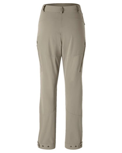 Mole Brown Coloured Pinewood Womens Abisko Light Stretch Trousers on white background #colour_mole-brown