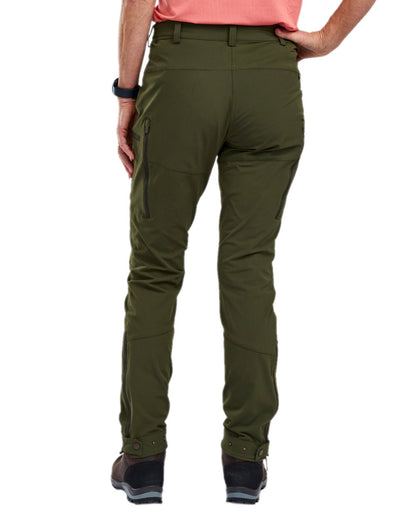 Mossgreen Coloured Pinewood Womens Abisko Light Stretch Trousers on white background #colour_mossgreen
