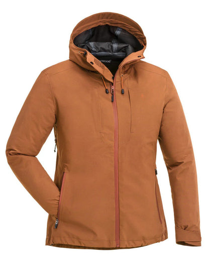 Burned Orange coloured Pinewood Womens Abisko Telluz Three Layer Jacket on white background #colour_burned-orange