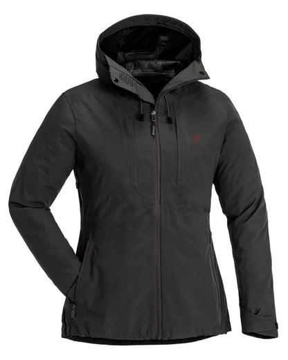 Dark Anthracite coloured Pinewood Womens Abisko Telluz Three Layer Jacket on white background #colour_dark-anthracite