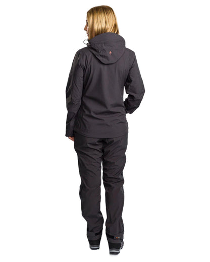 Dark Anthracite coloured Pinewood Womens Abisko Telluz Three Layer Jacket on white background #colour_dark-anthracite