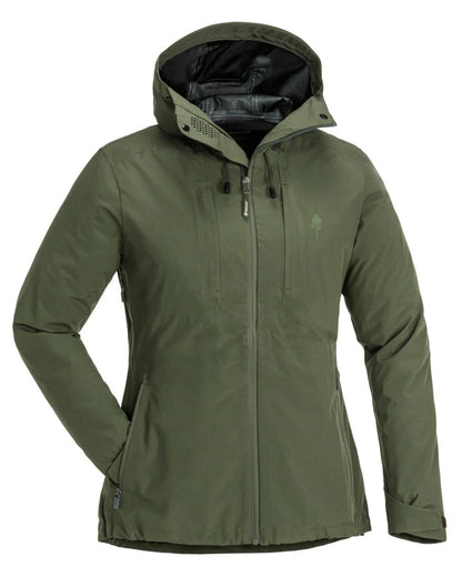 Moss Green coloured Pinewood Womens Abisko Telluz Three Layer Jacket on white background #colour_moss-green